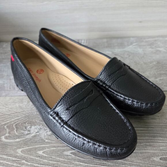 Marc Joseph New York Union Golf Black Grainy Loafer Flat Performance Shoes Sz 8